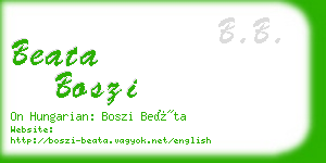 beata boszi business card